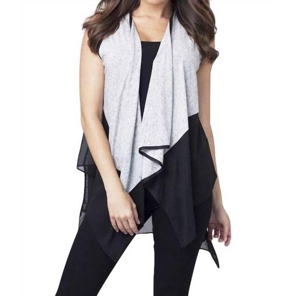 NEW ANGEL draped vest in black/gray - Picture 1 of 1